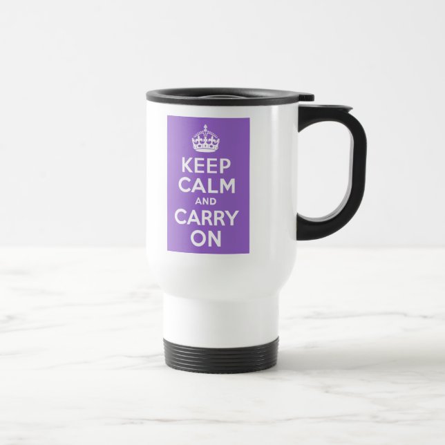 Amethyst Keep Calm and Carry On Travel Mug (Right)