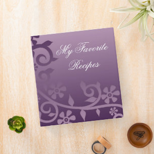 Amethyst Lilac Daisy Vine Recipe Book Binder
