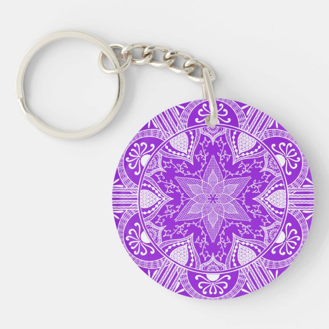 Amethyst Mandala Keychain (Front)