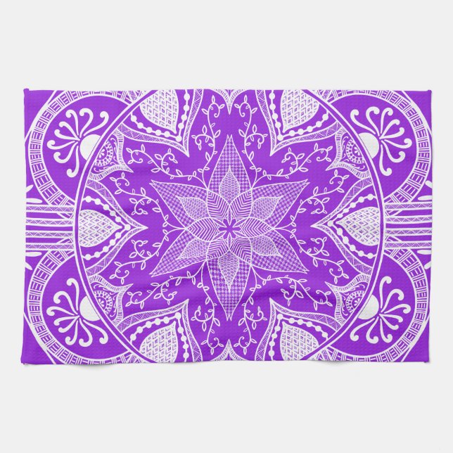 Amethyst Mandala Kitchen Towel (Horizontal)