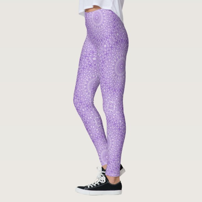 Amethyst Mandala Pattern Design Leggings (Left)
