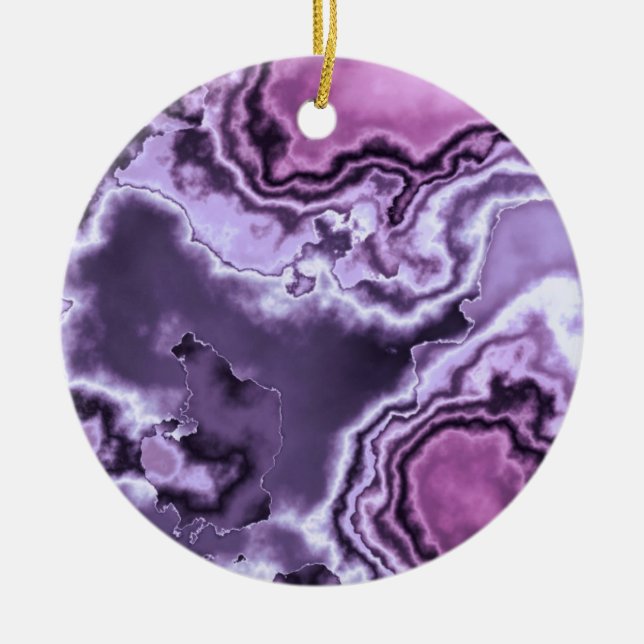 Amethyst Marble 2 Ceramic Ornament (Front)