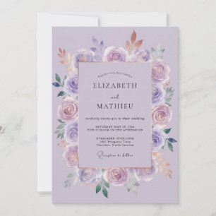 Amethyst Mauve Peony Wedding Invitation