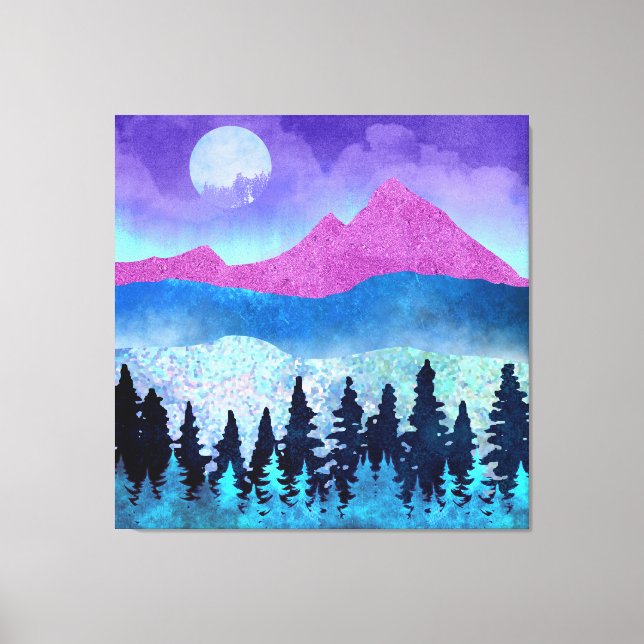 Amethyst Mist Mountains Canvas Print (Front)