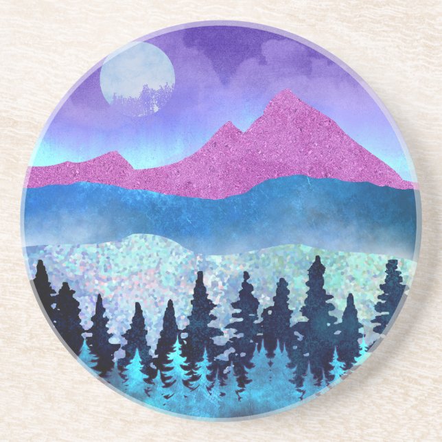 Amethyst Mist Mountains Coaster (Front)
