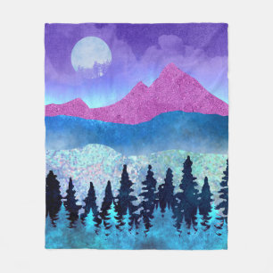 Amethyst Mist Mountains Fleece Blanket