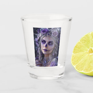 Amethyst Moon Calavera – Purple Day of the Dead Shot Glass