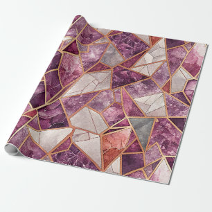 Amethyst Mosaic – Cracked Glass - Purple Wrapping Paper