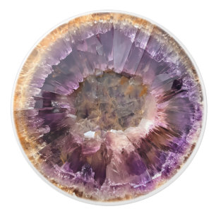 Amethyst Natural Gem Pattern Ceramic Knob