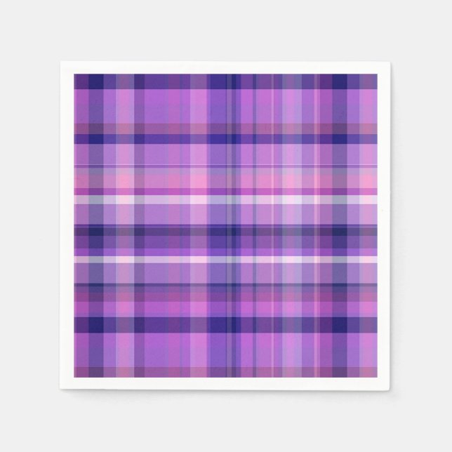 Amethyst Navy Blue Cotton Candy Pink Madras Napkin (Front)