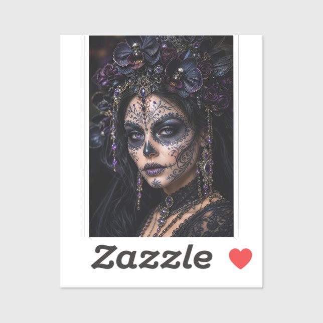 Amethyst Orchid Calavera – Gothic Sugar Skull (Sheet)