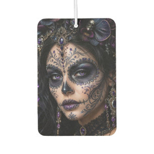 Amethyst Orchid Calavera – Gothic Sugar Skull Air Freshener
