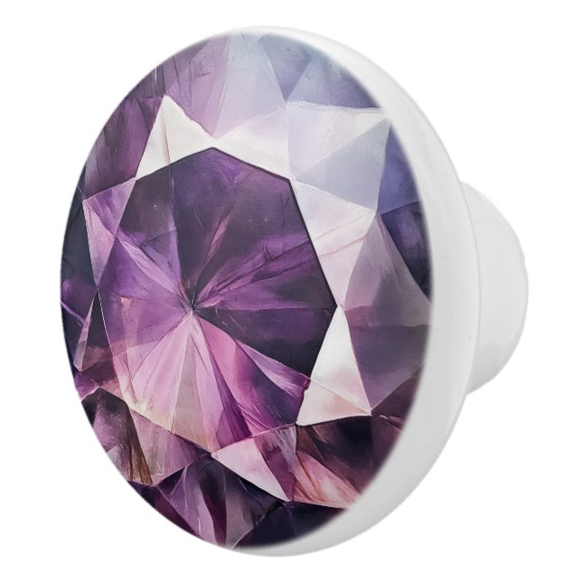 Amethyst Pattern Ceramic Knob (Right)