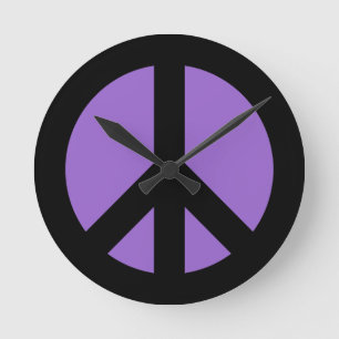 Amethyst Peace Sign Wall Clock