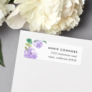 Amethyst Peony   Étiquettes d'adresse de retour