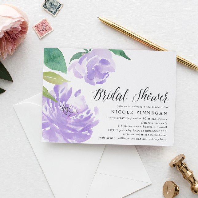 Amethyst Peony | Invitation de douche nuptiale (Créateur téléchargé)