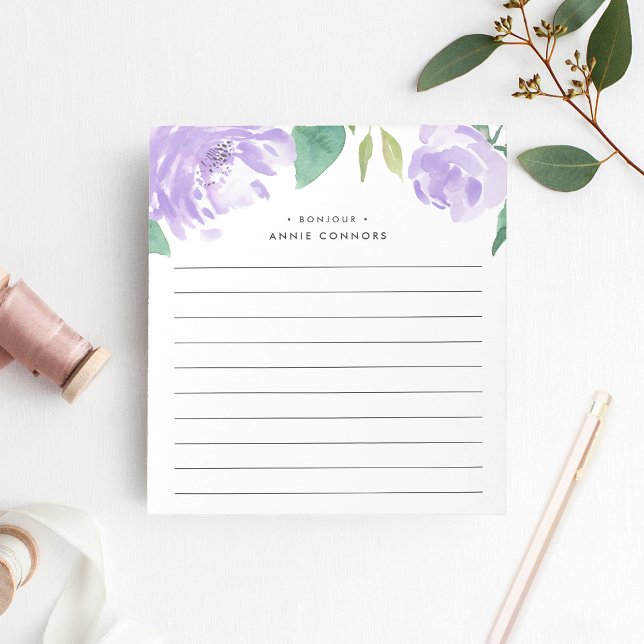 Amethyst Peony | Personalized Lined Notepad (Creator Uploaded)