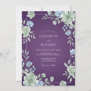 Amethyst Periwinkle Bloom Wedding Invitation
