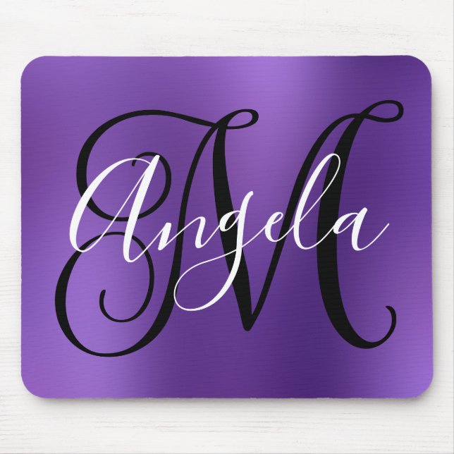 Amethyst Personalized Monogram Mouse Pad (Front)