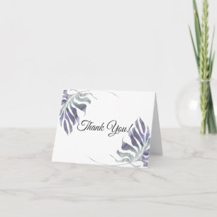 Amethyst Plum Watercolor Leaves Thank You Card