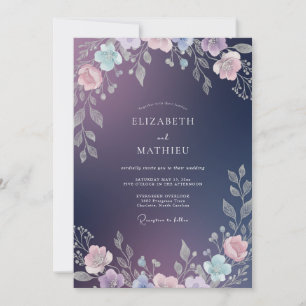 Amethyst Plum Watercolor Wedding Invitation