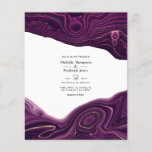 Amethyst Purple and Gold Strata Wedding Invitation Flyer<br><div class="desc">Deep-purple and gold shimmering stratification agate wedding invitation customizable to your event specifics. Envelopes are not included. For thicker invitations with envelopes included and matching products on the same theme please see the collection below.</div>