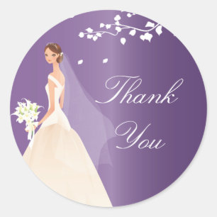Amethyst Purple Bride Bridal Shower Sticker