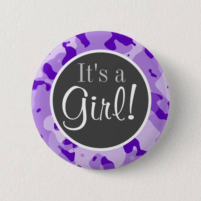 Amethyst Purple Camo; Camouflage 2 Inch Round Button (Front)