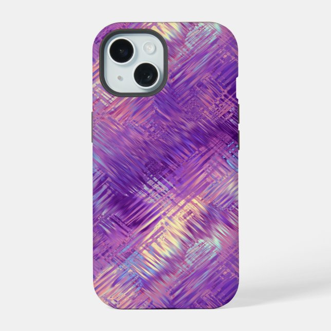 Amethyst Purple Crystal Gel Texture iPhone 15 Case (Back)