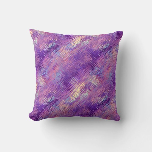 Amethyst Purple Crystal Gel Texture Throw Pillow (Front)