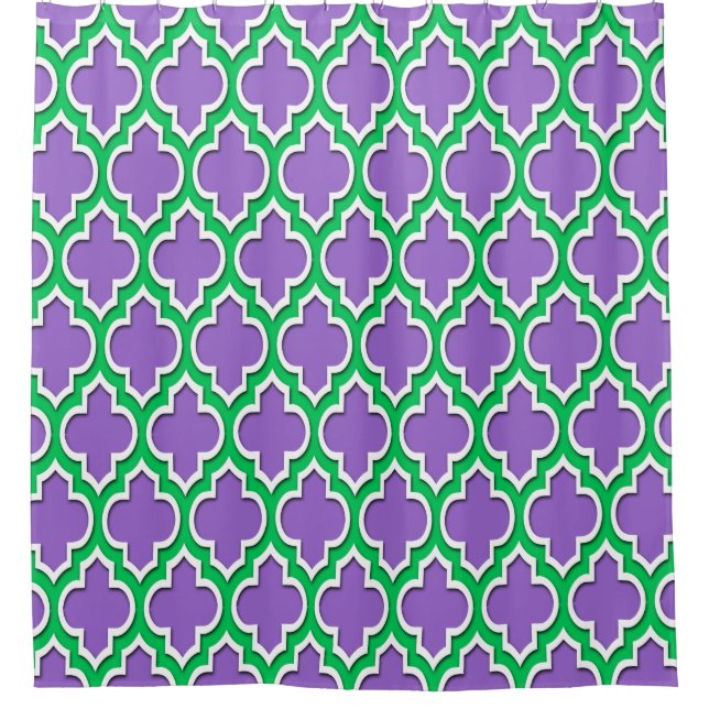 Amethyst Purple Emerald Green Wht XL Moroccan #4DS (Front)