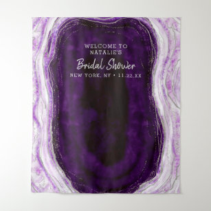 Amethyst Purple Geode Shower Photo Prop Backdrop Tapestry