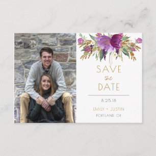 Amethyst Purple Gold Glitter Photo Save The Date  