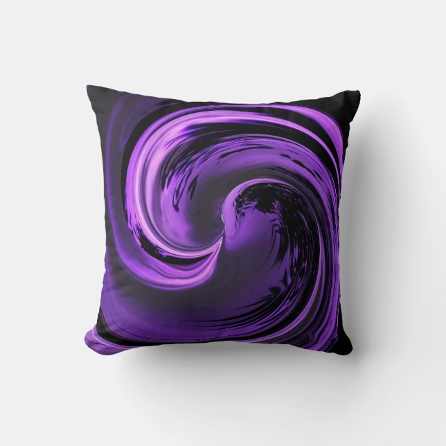 Amethyst Purple Island Wave Throw Pillow (Front)