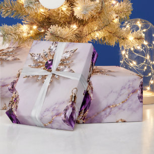 Amethyst Purple Jewel Christmas Wrapping Paper