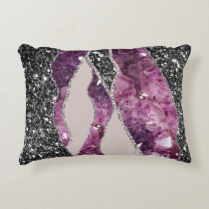 Amethyst Purple Luxury Elegant Liquid Texture Accent Pillow