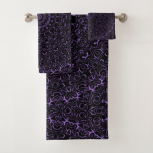 Amethyst Purple Mandala with Intricate Symmetry Bath Towel Set