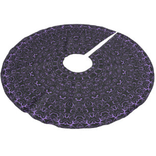 Amethyst Purple Mandala with Intricate Symmetry Brushed Polyester Tree Skirt
