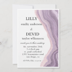 Amethyst Purple Marble Minimal Invitation