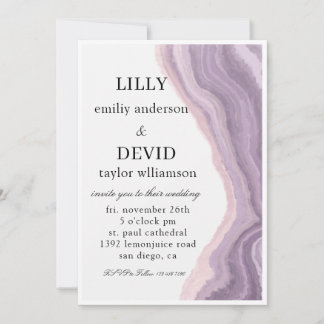 Amethyst Purple Marble Minimal Invitation