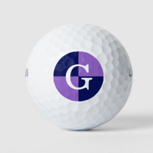 Amethyst Purple Navy Blue LG Chequered Monogram Golf Balls