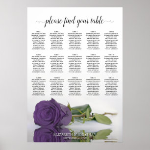 Amethyst Purple Rose 15 Table Seating Chart