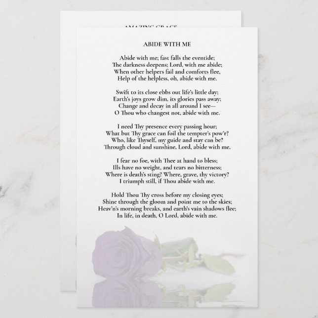 Amethyst Purple Rose Programme de mariage Insertio (Devant / Derrière)