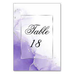 Amethyst Purple Script Silver Numéro de table