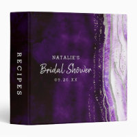 Amethyst Purple & Silver Bridal Shower Recipe Card
