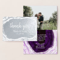 Amethyst Purple & Silver Thank You Wedding Photo