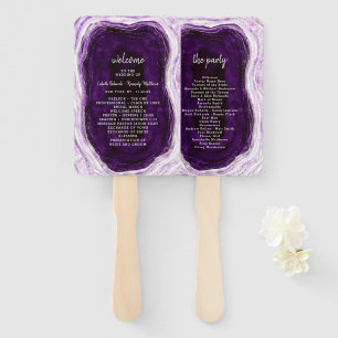 Amethyst Purple & Silver Wedding Ceremony Program Hand Fan