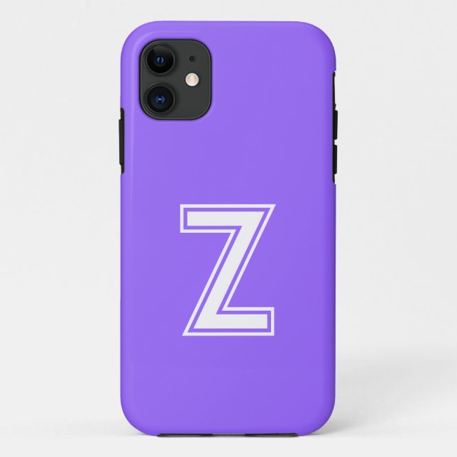 Amethyst Purple Solid Colour | Minimalist Monogram Case-Mate iPhone Case (Back)