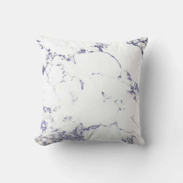 Amethyst Purple White Glitter Marble Grey Glitter Throw Pillow (Front)