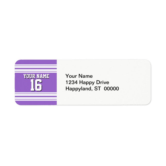 Amethyst Purple Wht Team Jersey Custom Number Name (Front)